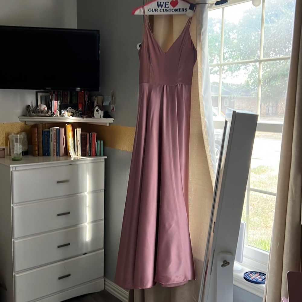 rose pink silk gown